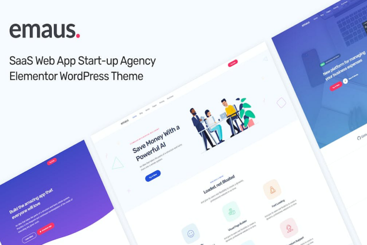 Emaus | SaaS App and Startup Elementor Theme