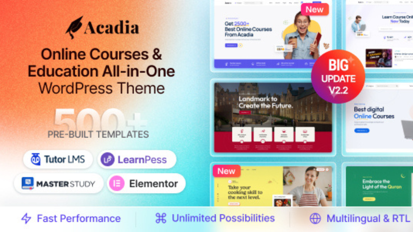 Acadia – Education Theme For University & Online Course
