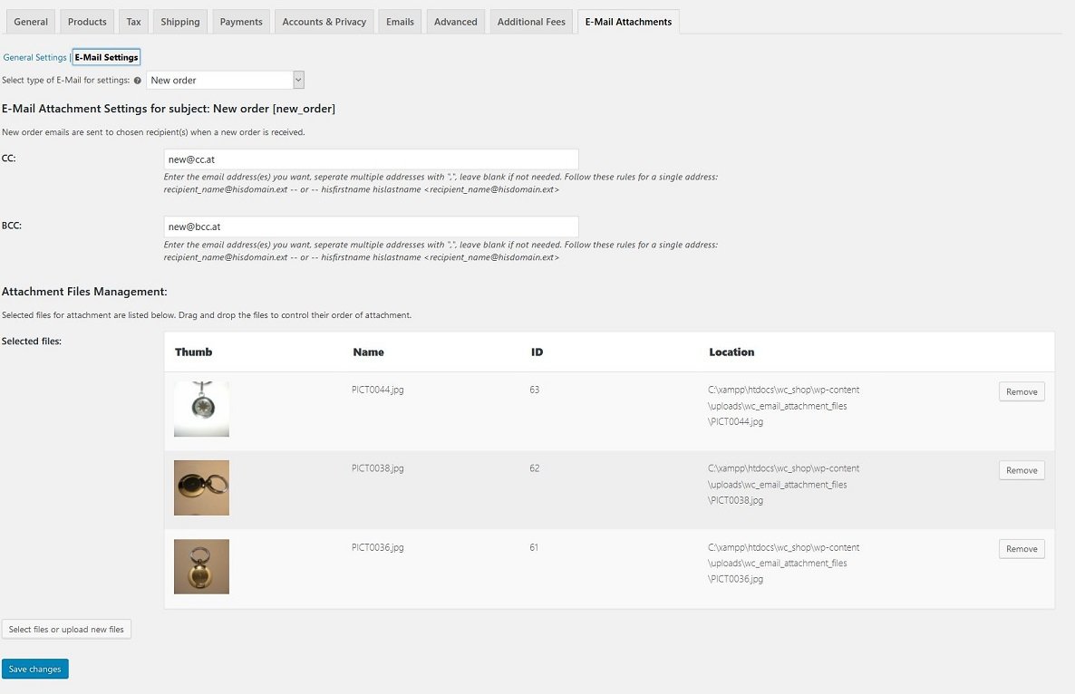 WooCommerce Email Attachments