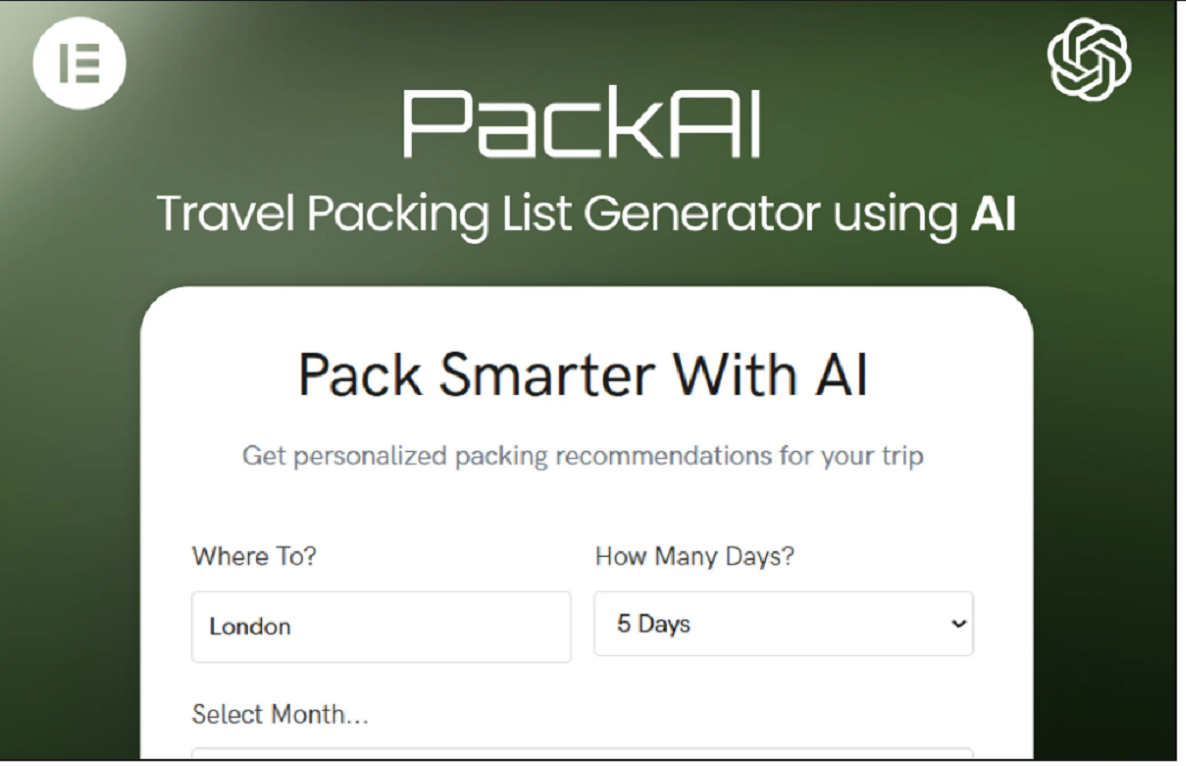 AI Travel Packing List Generator