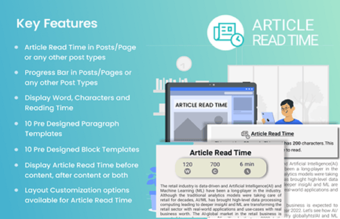 Article Read Time & Progress Bar