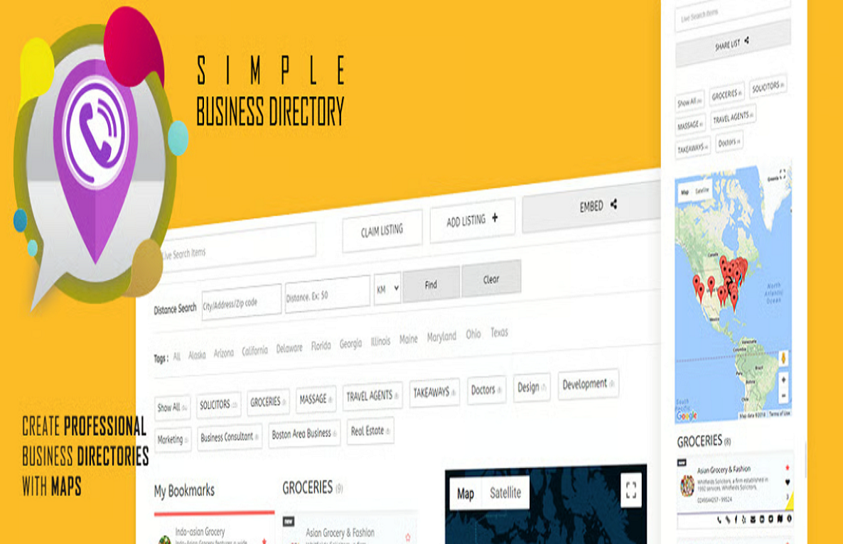 Business Directory with Maps, Store Locator
