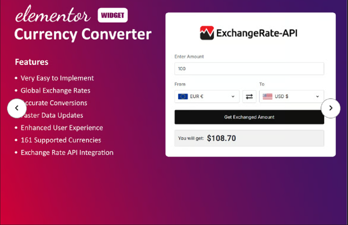 Currency Converter Widget for Elementor