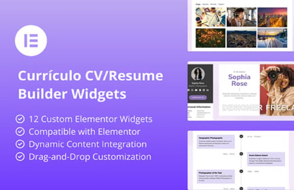 Curriculo – CV/Resume Builder Elementor Widgets