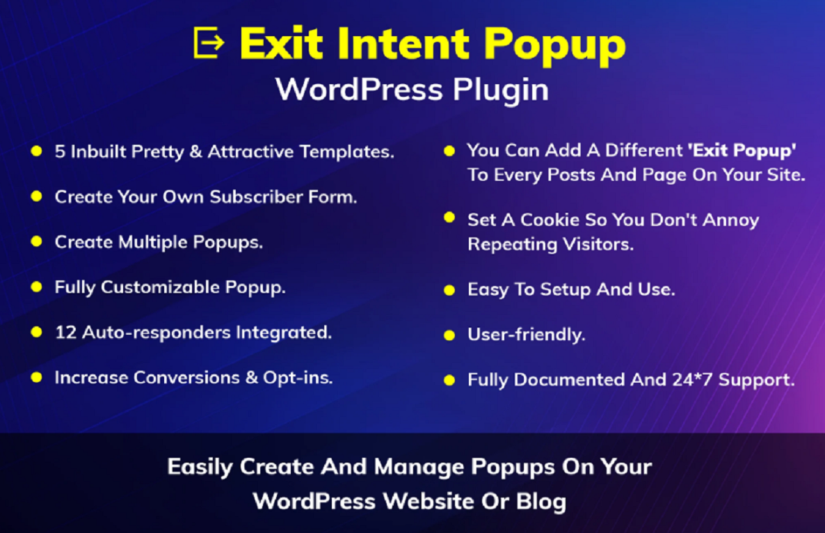 Exit Intent Popup WordPress Plugin