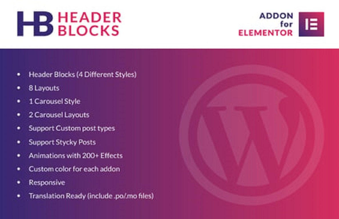 Header Blocks for Elementor – WordPress Plugin