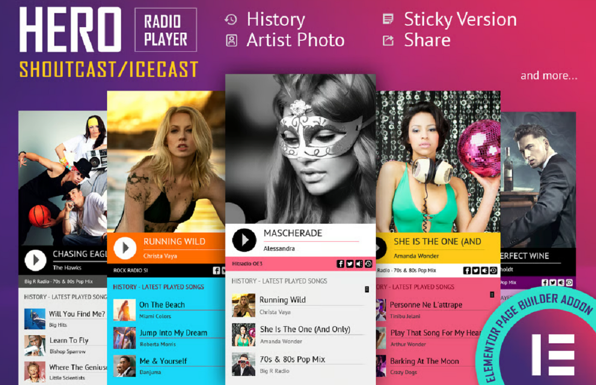 Hero – Shoutcast Icecast Radio Player – Elementor