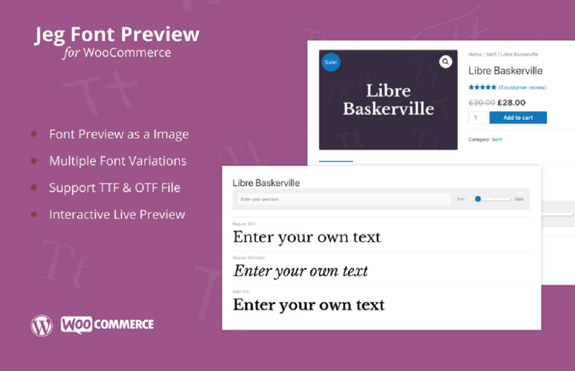 Jeg Font Preview – WooCommerce Extension Plugin