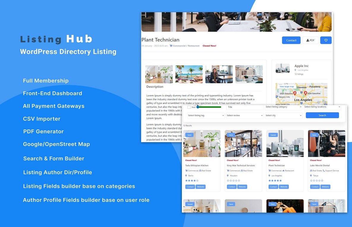 ListingHub – WordPress Business Directory Listing