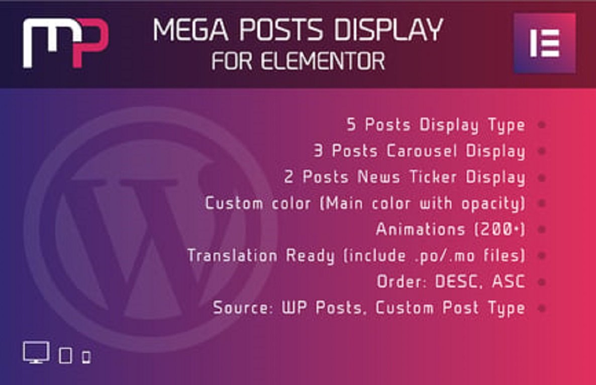 Mega Posts Display for Elementor WordPress Plugin