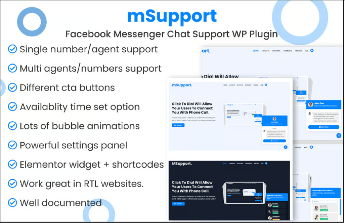 Messenger Chat Support WordPress Plugin