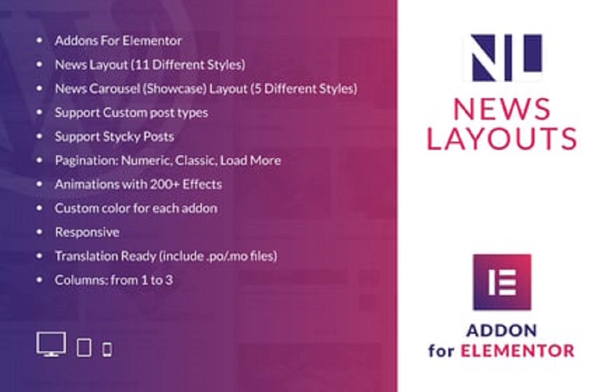 News Layouts for Elementor WordPress Plugin