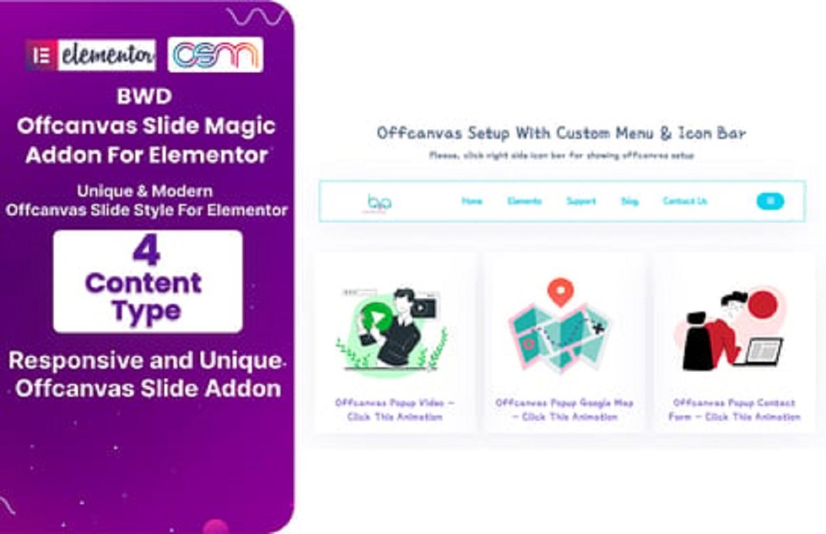 Offcanvas Slide Magic Addon For Elementor