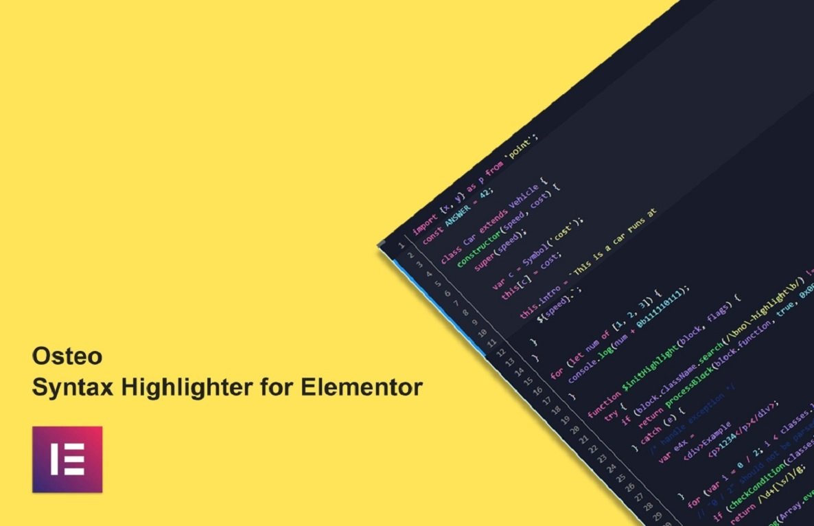 Osteo Syntax Highlighter for Elementor