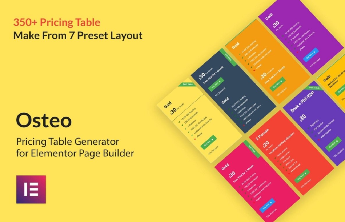 Osteo – Pricing Table for Elementor