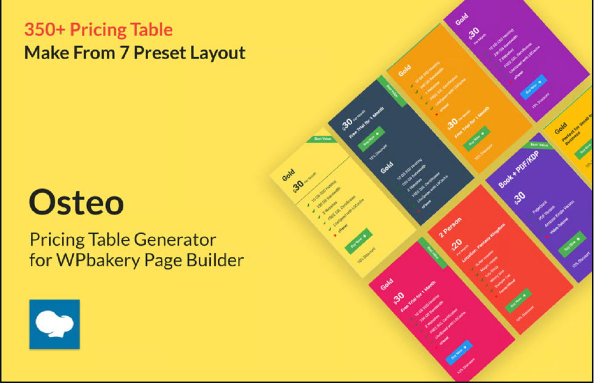 Osteo – Pricing Table for WPBakery Page Builder