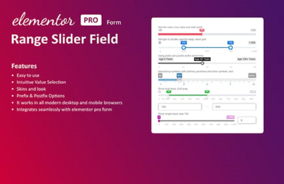 Range Slider Field for Elementor Form