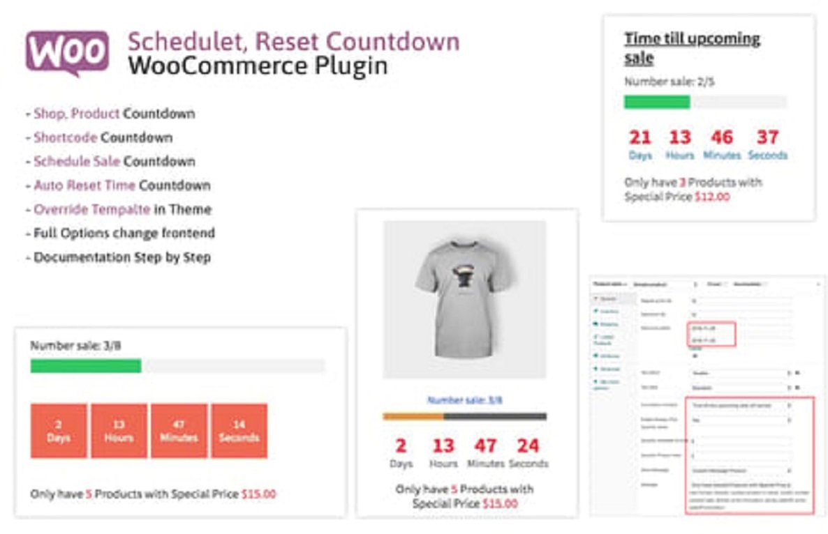Schedule & Reset Countdown Plugin WooCommerce  WooCP