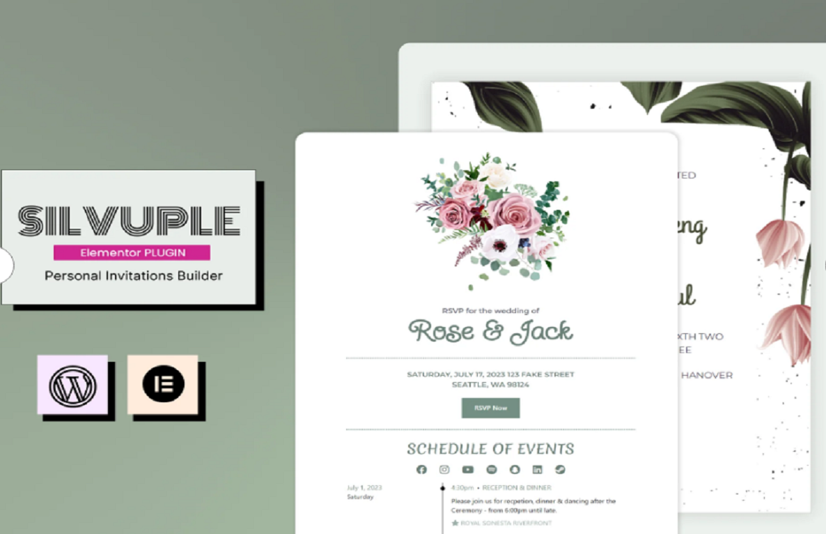 Silvuple – Elementor Online Invitation Maker