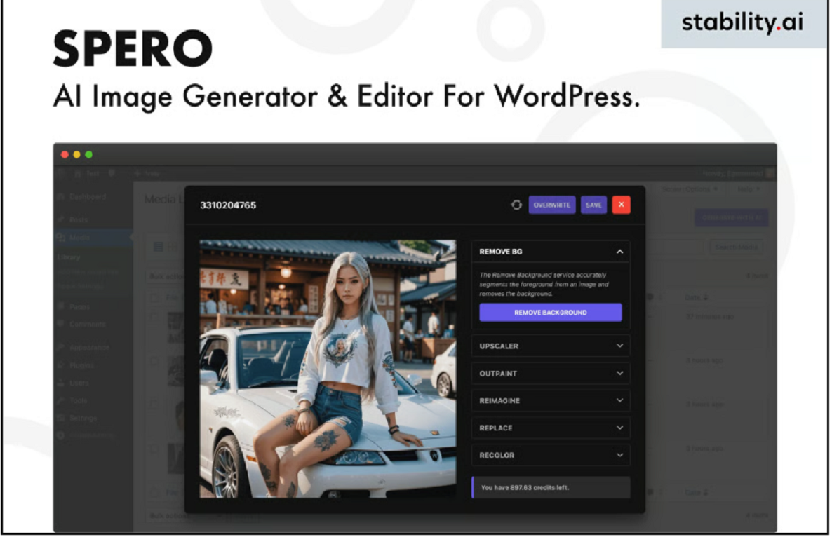Spero – AI Image Generator & Editor For WordPress