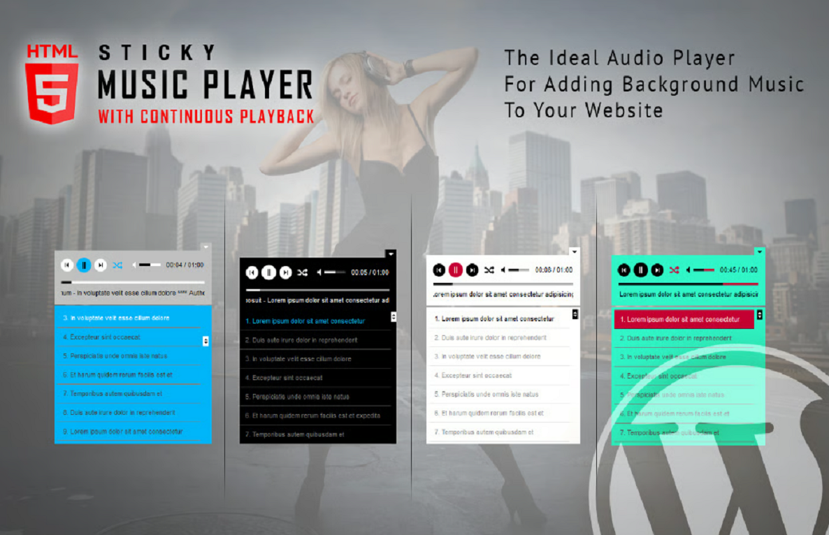 Sticky HTML5 Music Player