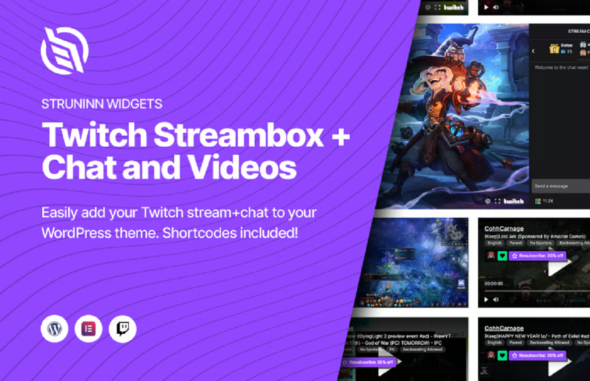 Struninn – Twitch Streambox and Chat For Elementor