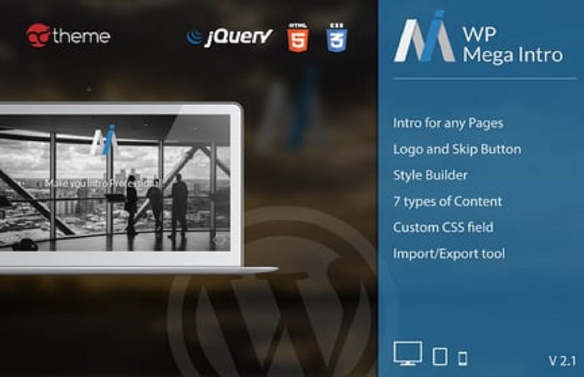 WP Mega Intro – Amazing Intro Pages for WP