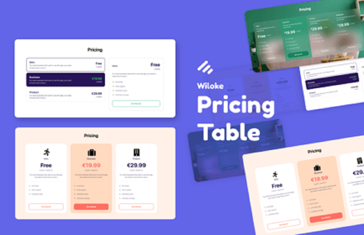 Wiloke Pricing Table Addon for Elementor