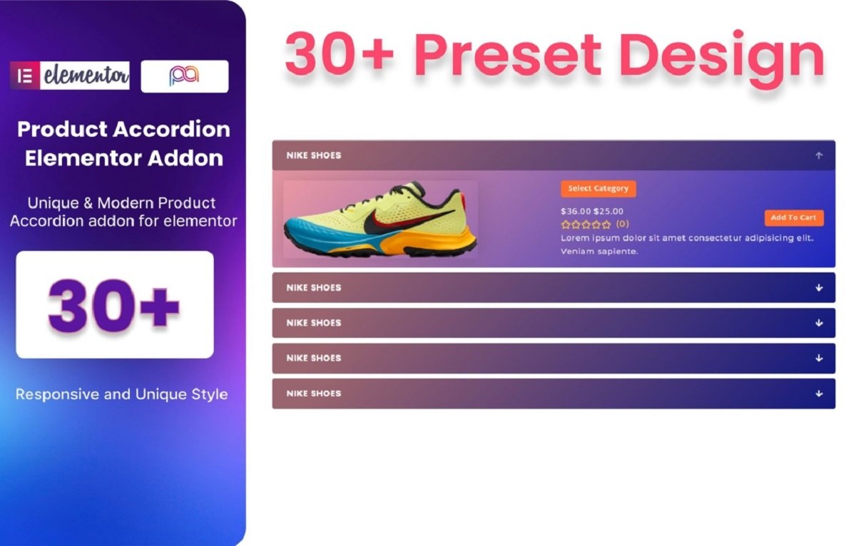 WooCommerce Product Accordion Addon For Elementor