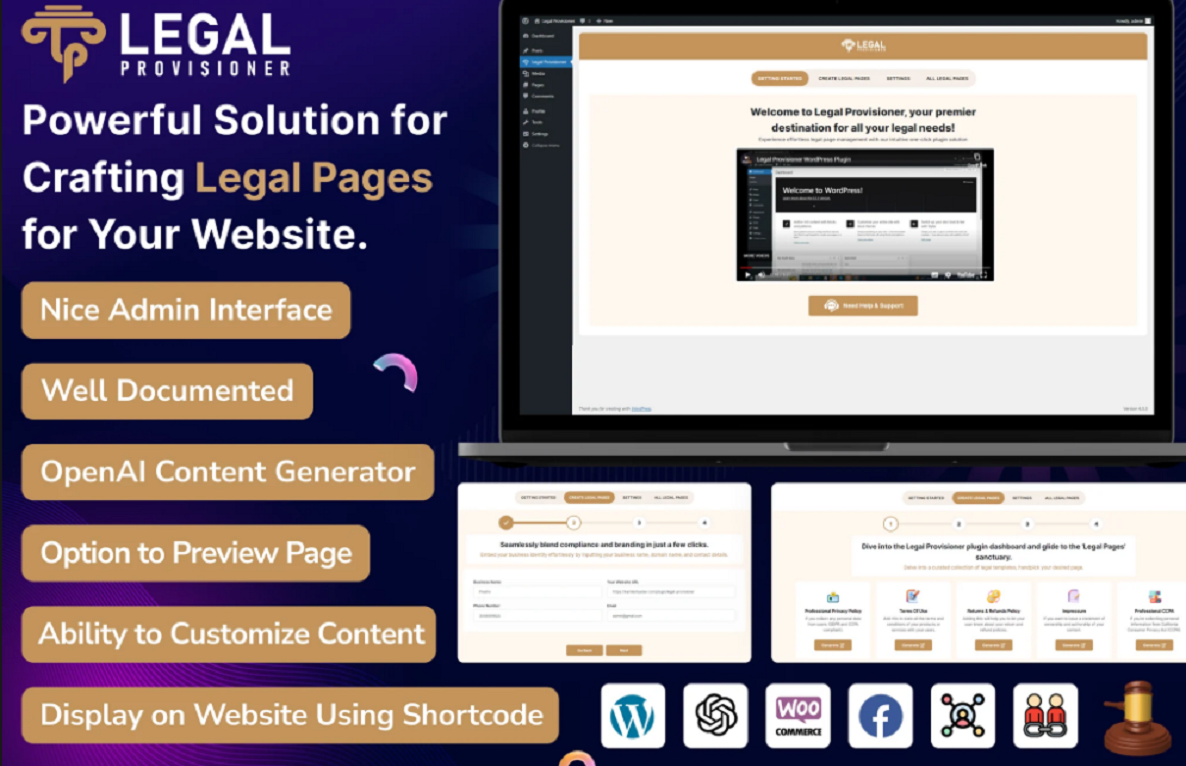 WordPress Legal Pages Generator Plugin with AI