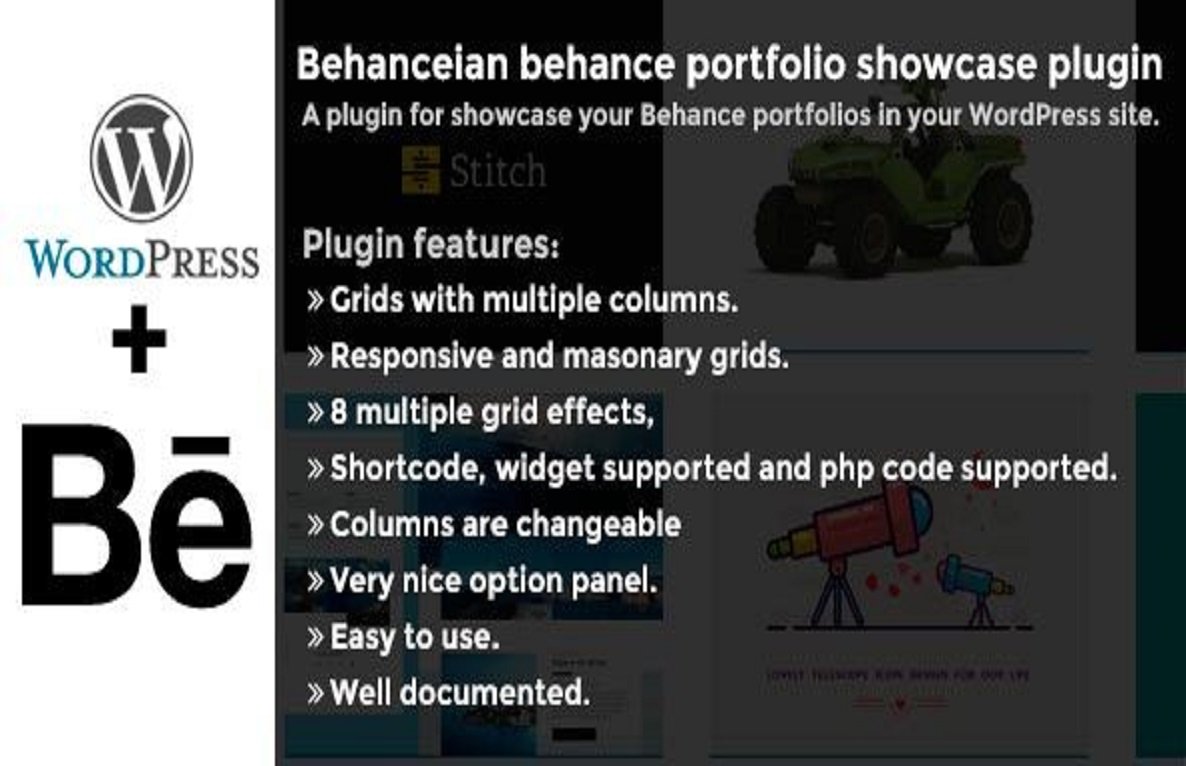 Behanceian – Behance Portfolio Showcase Plugin