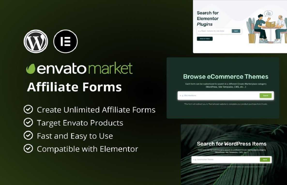Envato Market Affiliate Forms for Elementor