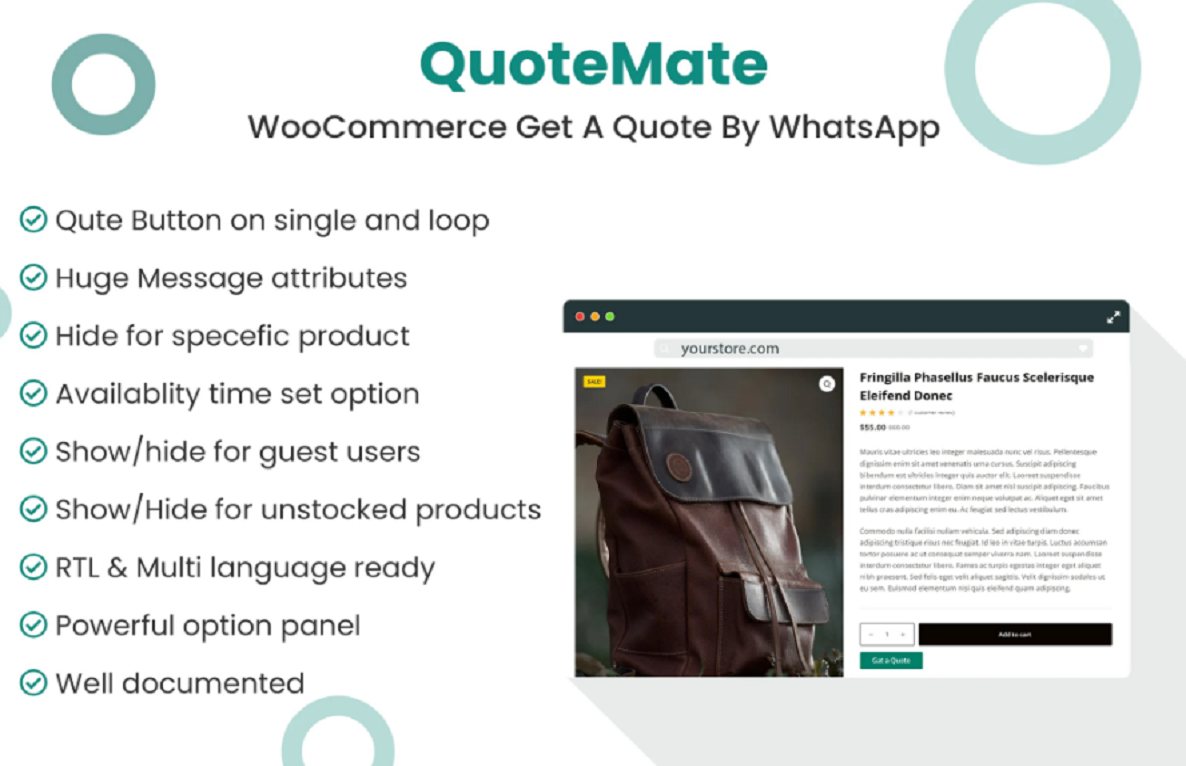 QuoteMate – WooCommerce Get A Quote By WhatsApp