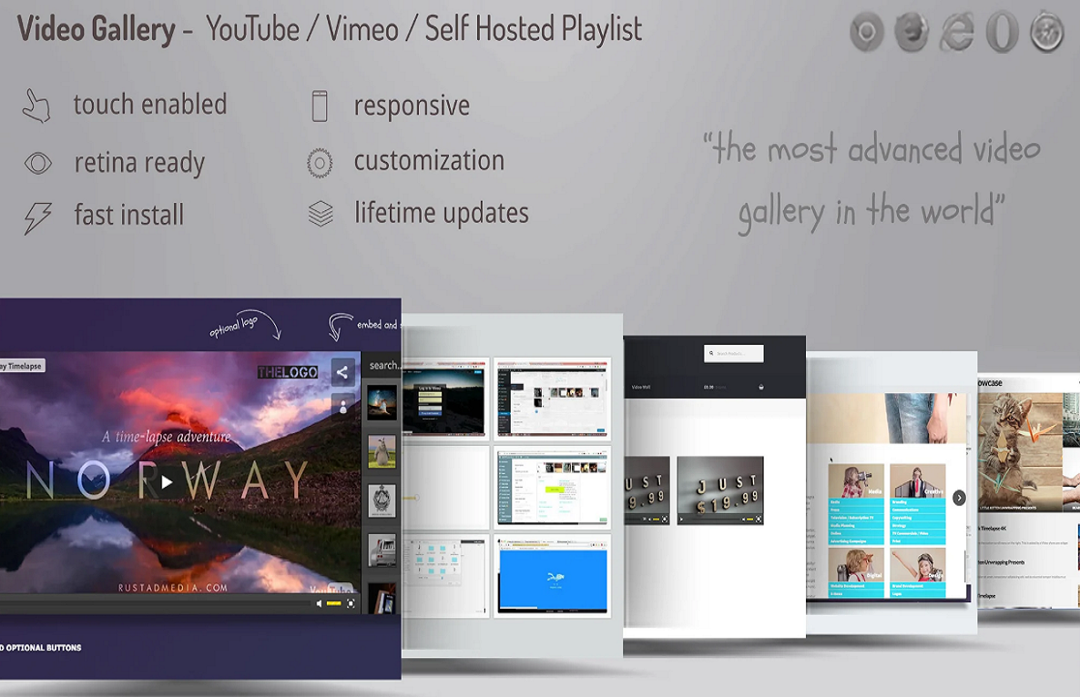 Video Gallery WordPress Plugin w YouTube, Vimeo